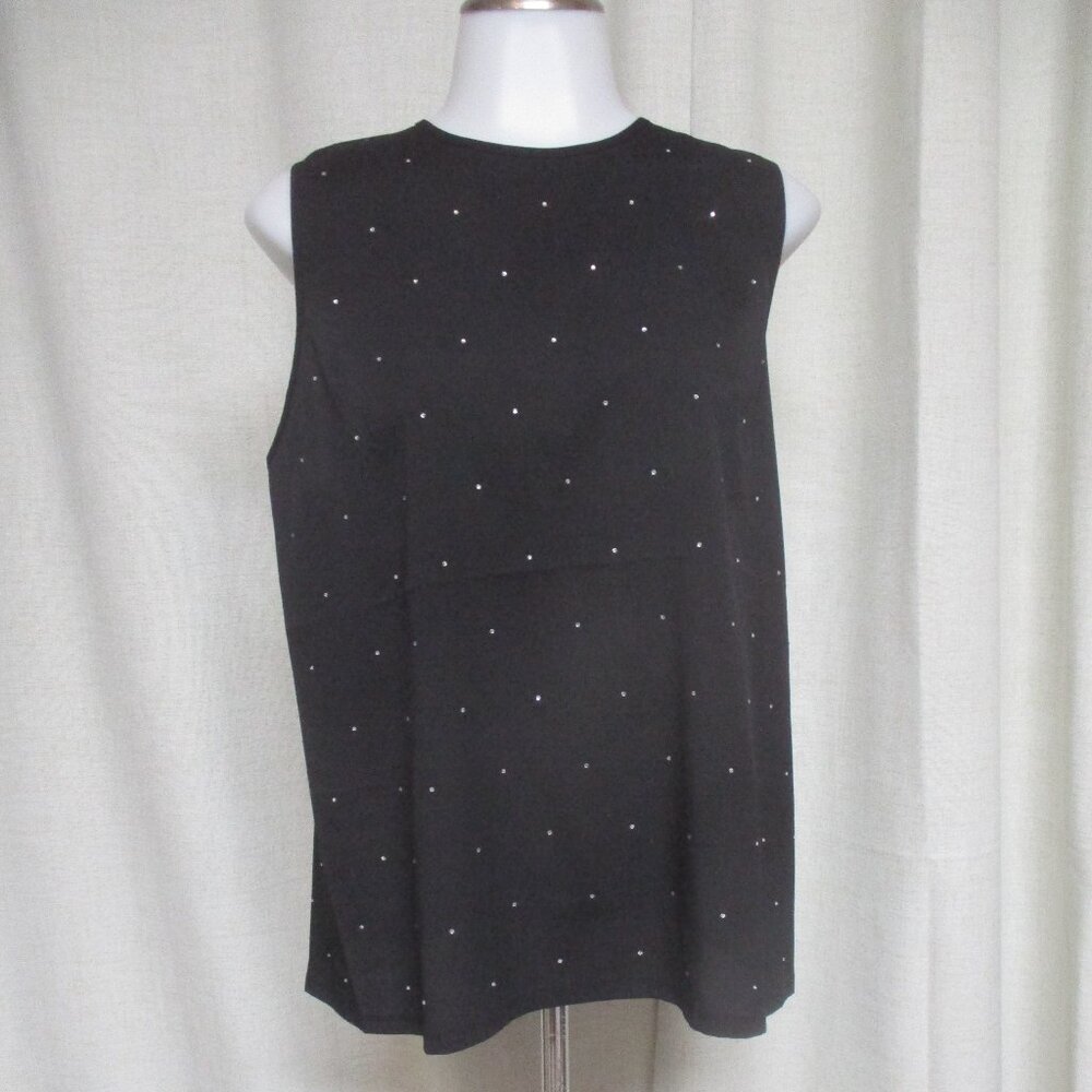 * NEW * FRENCH CONNECTION black bling studded fancy blouse shirt top